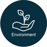 Environment icon - hand holding seedling plant