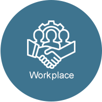 Workplace icon - team members shaking hands