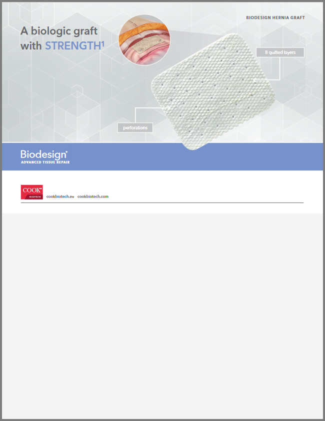 Biodesign Hernia Graft Data Card