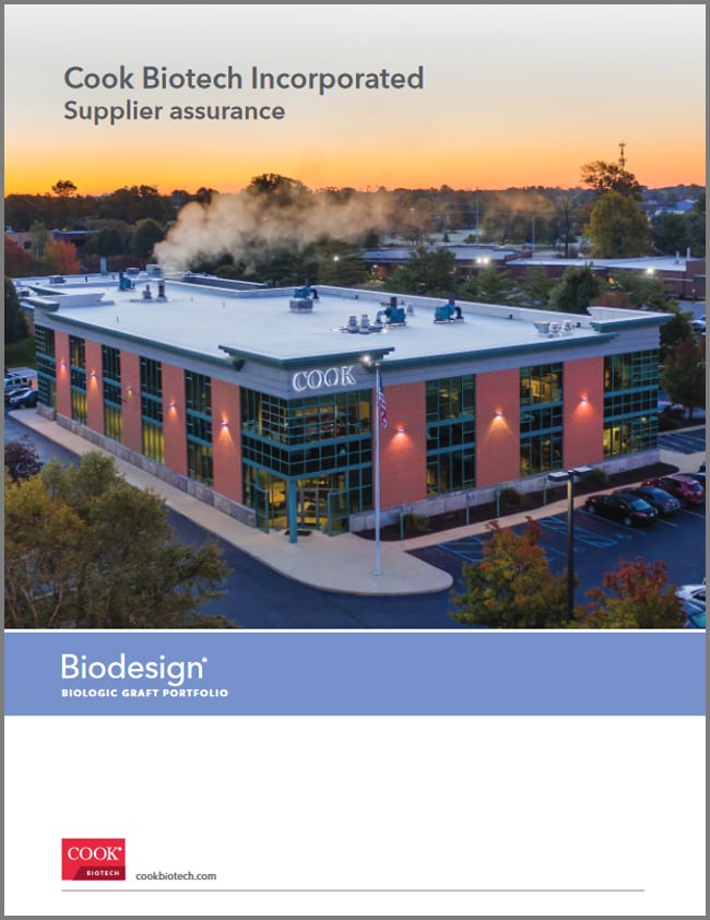 Cook Biotech Incorporated Supplier Assurance